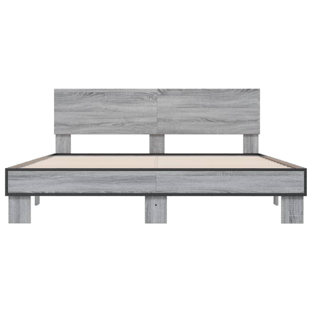 Cadre de lit sans matelas sonoma gris 150x200 cm - XIOS