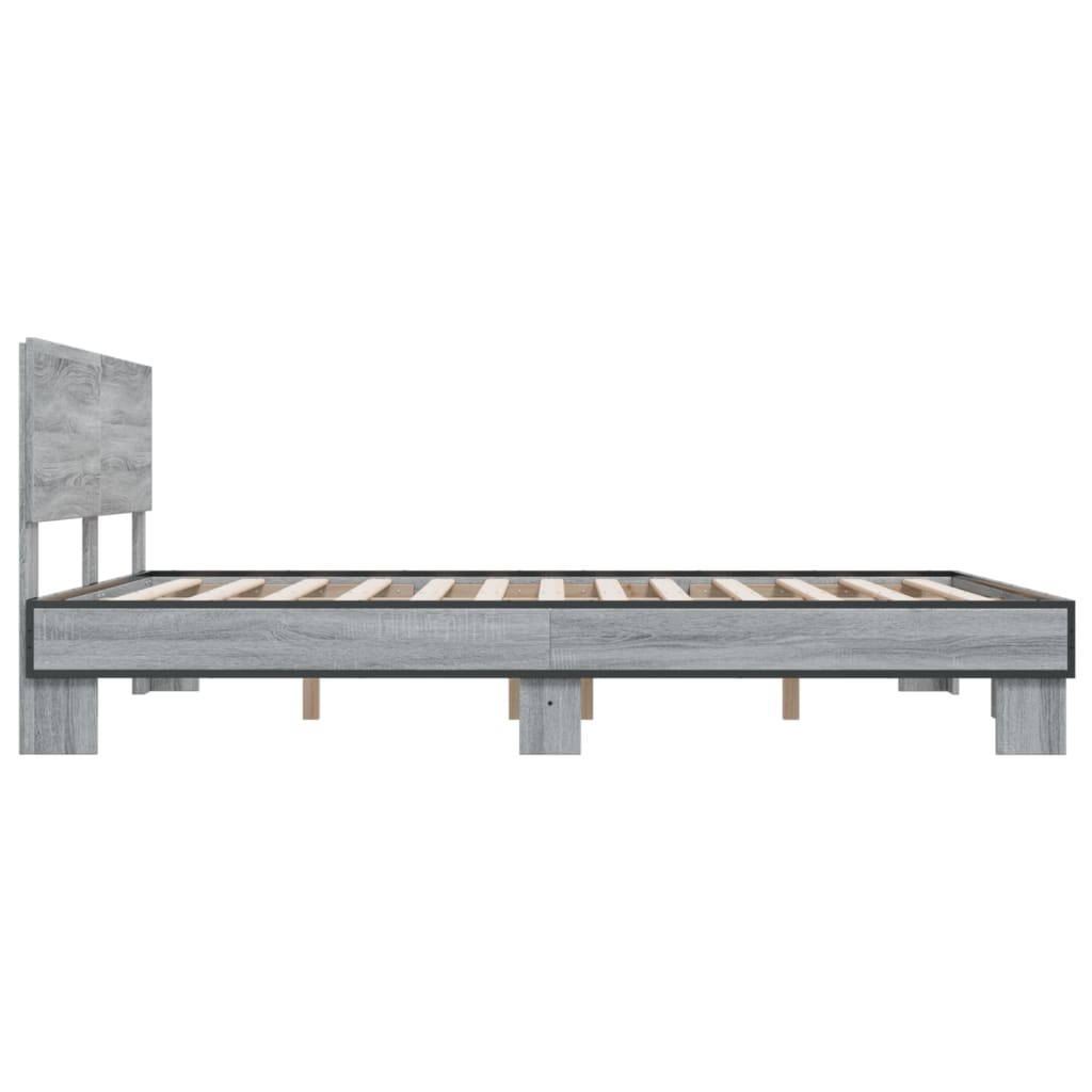 Cadre de lit sans matelas sonoma gris 150x200 cm - XIOS