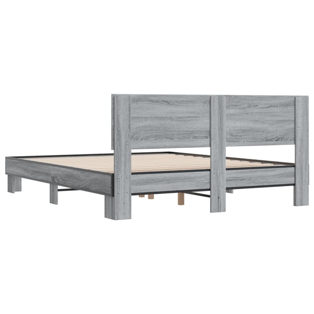 Cadre de lit sans matelas sonoma gris 150x200 cm - XIOS