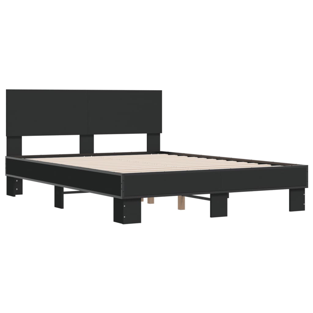 Cadre de lit sans matelas noir 120x200 cm - XIOS