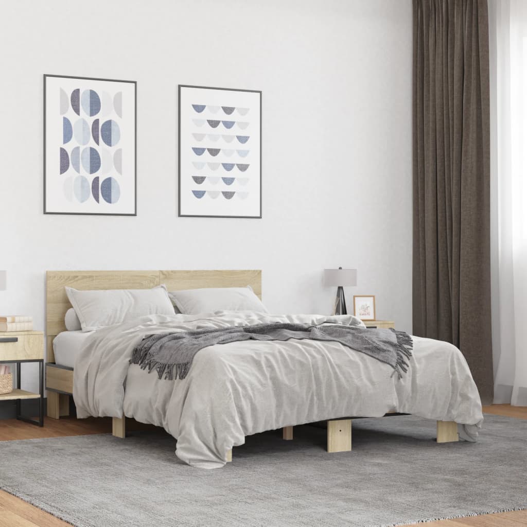 Cadre de lit sans matelas chêne sonoma 135x190 cm - XIOS