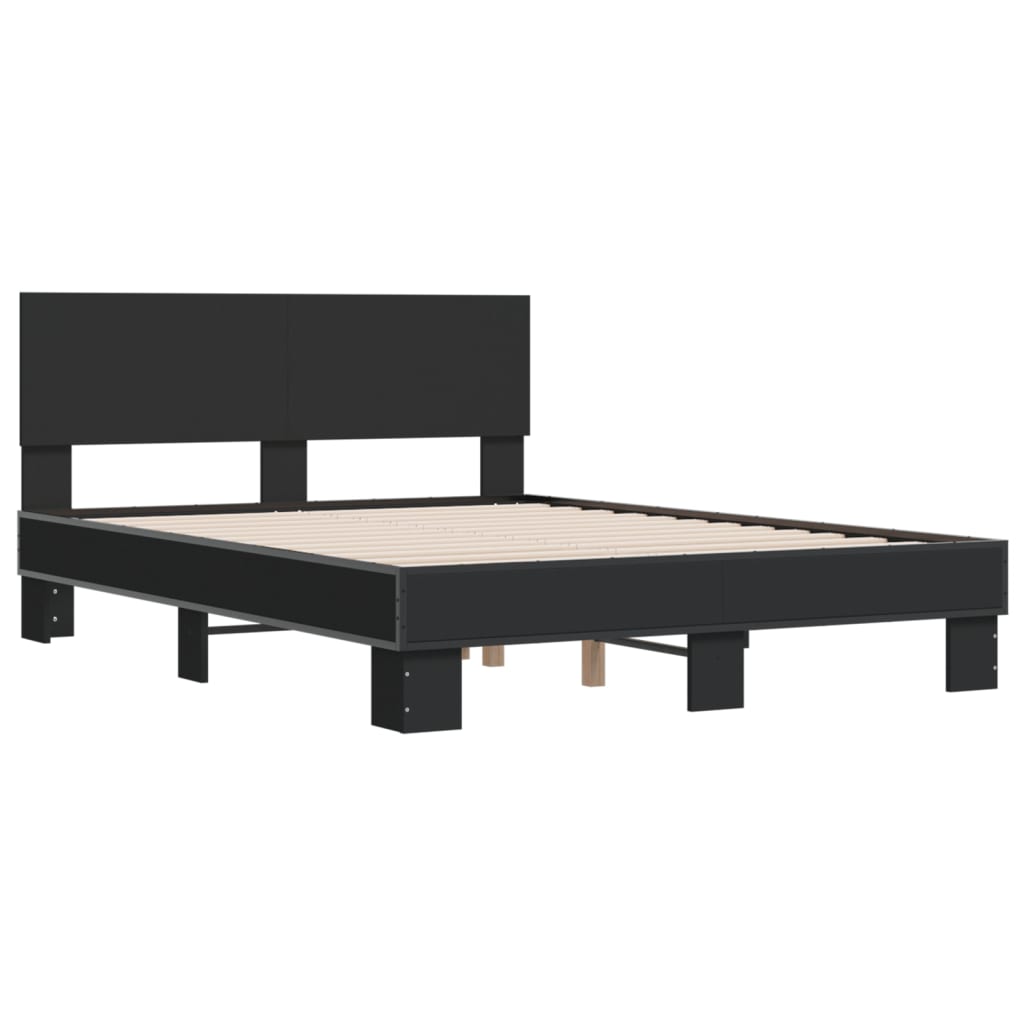 Cadre de lit sans matelas noir 140x190 cm - XIOS