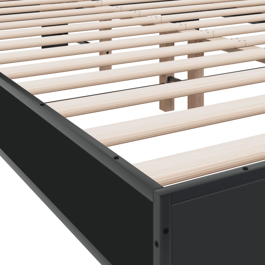 Cadre de lit sans matelas noir 140x190 cm - XIOS