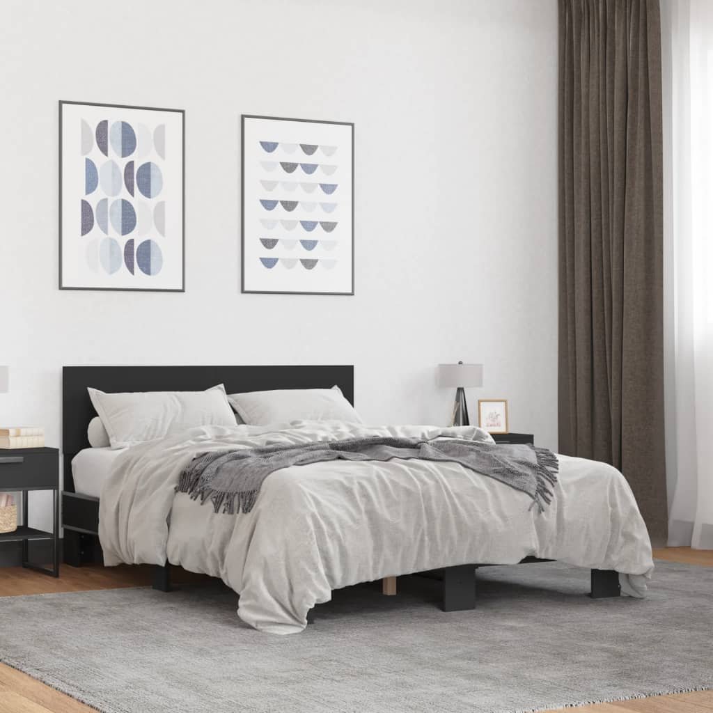 Cadre de lit sans matelas noir 140x190 cm - XIOS