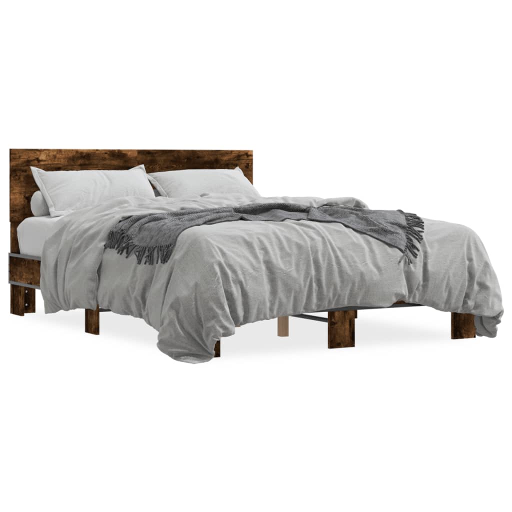 Cadre de lit sans matelas chêne fumé 140x190 cm - XIOS