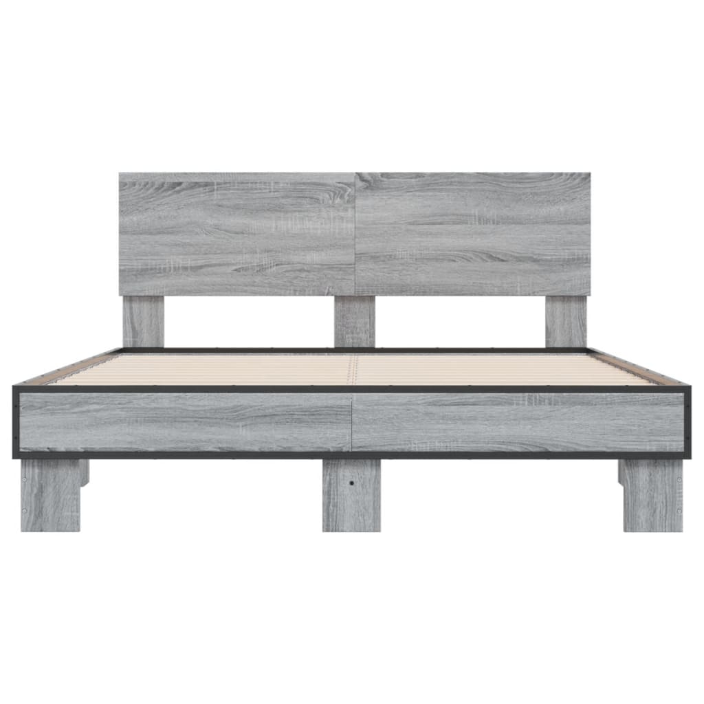 Cadre de lit sans matelas sonoma gris 140x190 cm - XIOS