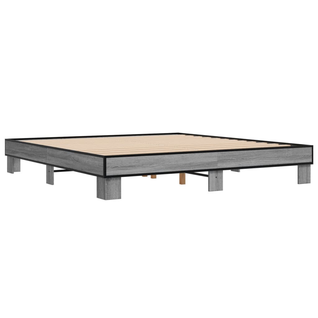 Cadre de lit sans matelas sonoma gris 200x200 cm - XIOS