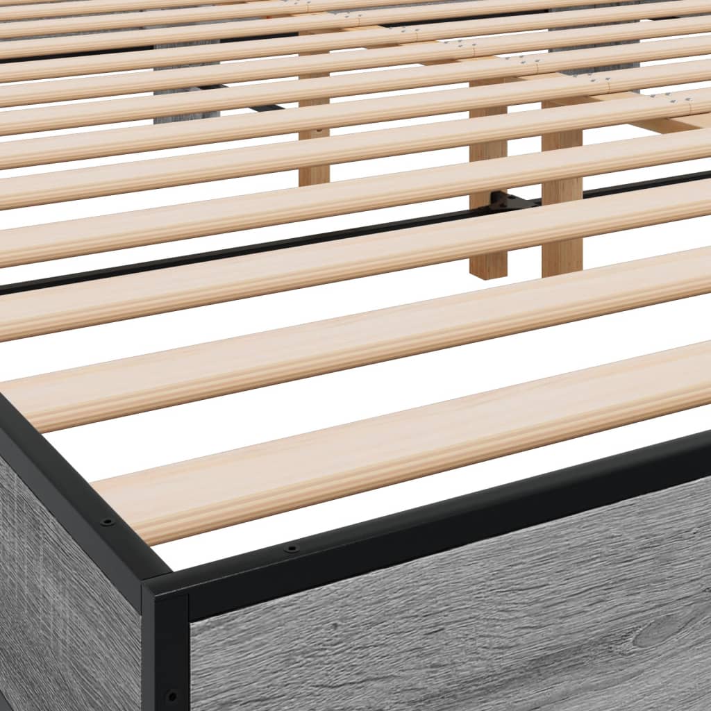 Cadre de lit sans matelas sonoma gris 200x200 cm - XIOS