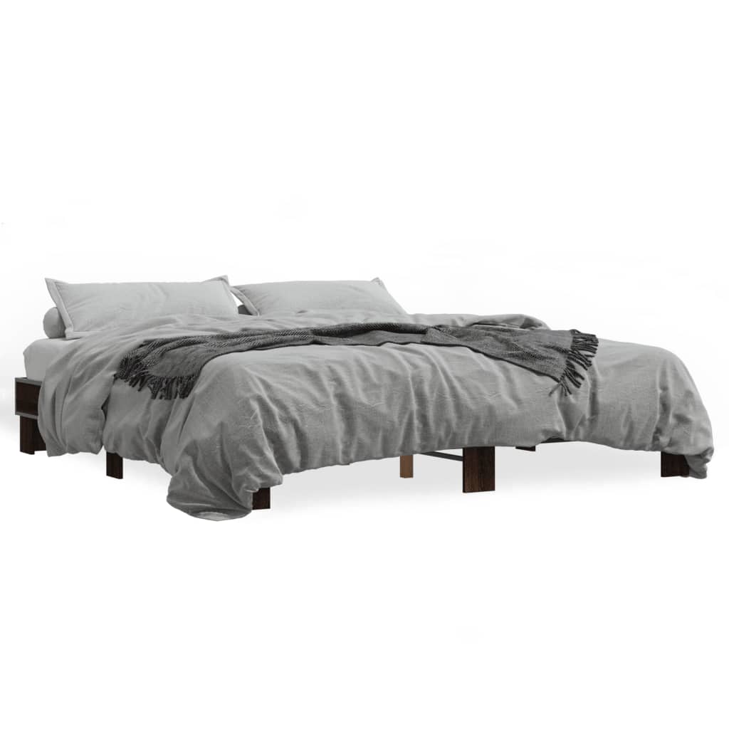 Cadre de lit sans matelas chêne marron 200x200 cm - XIOS