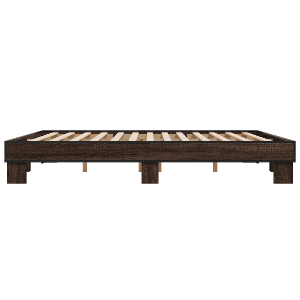 Cadre de lit sans matelas chêne marron 200x200 cm - XIOS