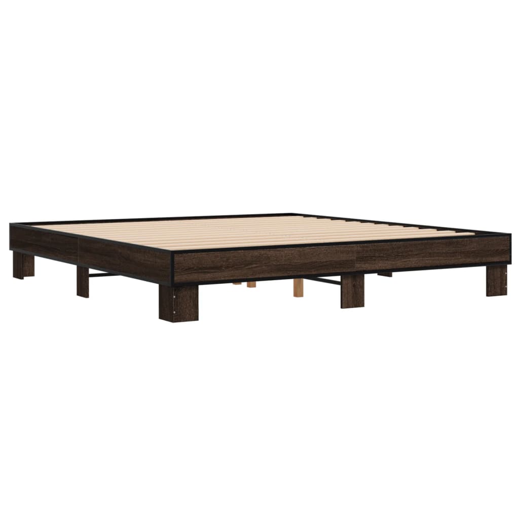 Cadre de lit sans matelas chêne marron 200x200 cm - XIOS