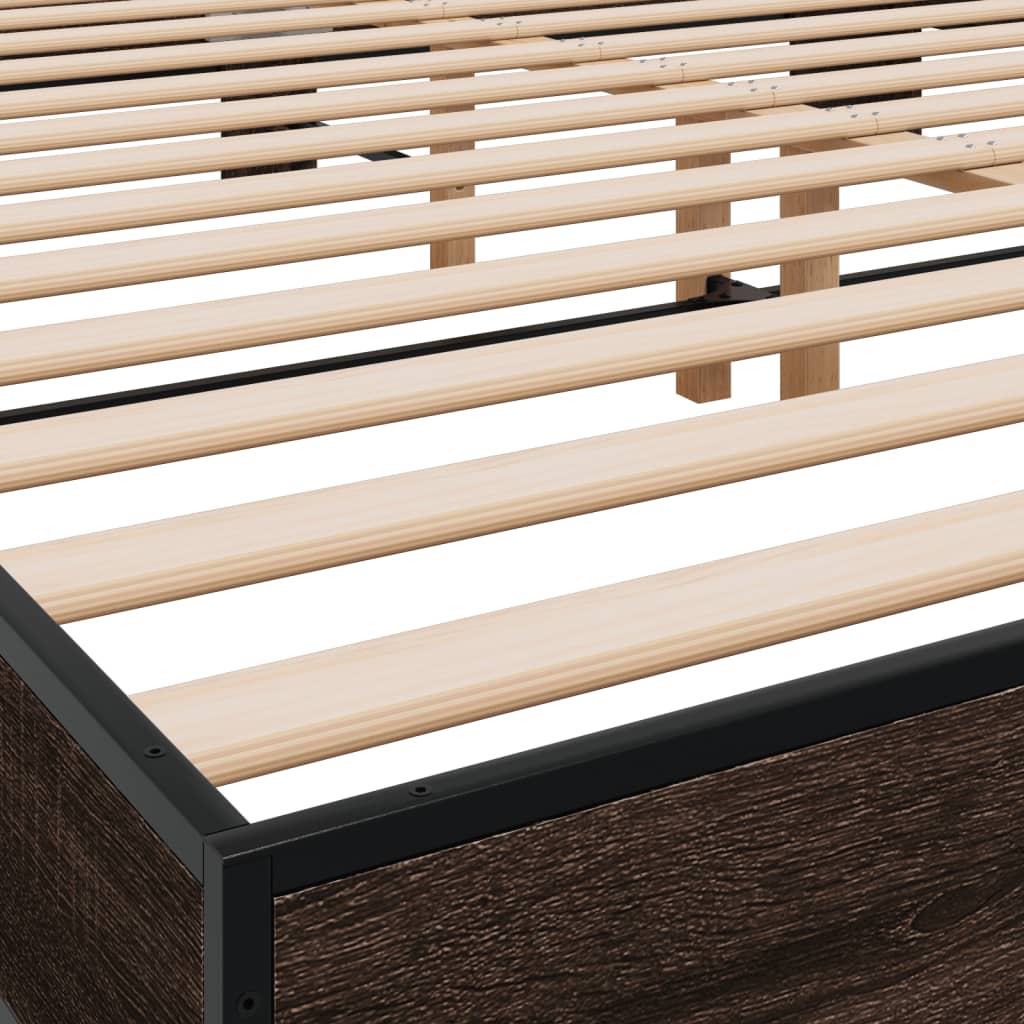 Cadre de lit sans matelas chêne marron 200x200 cm - XIOS