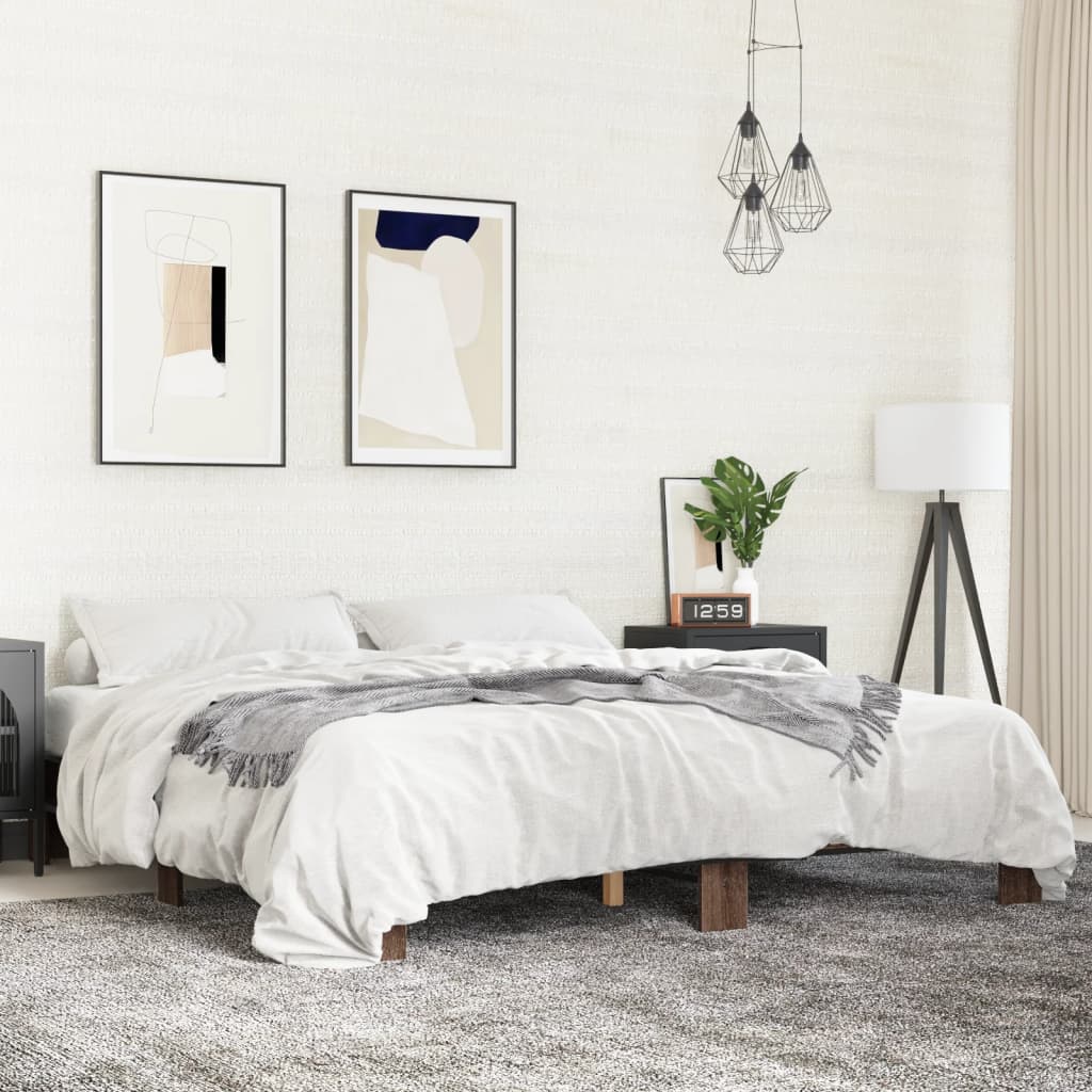 Cadre de lit sans matelas chêne marron 200x200 cm - XIOS