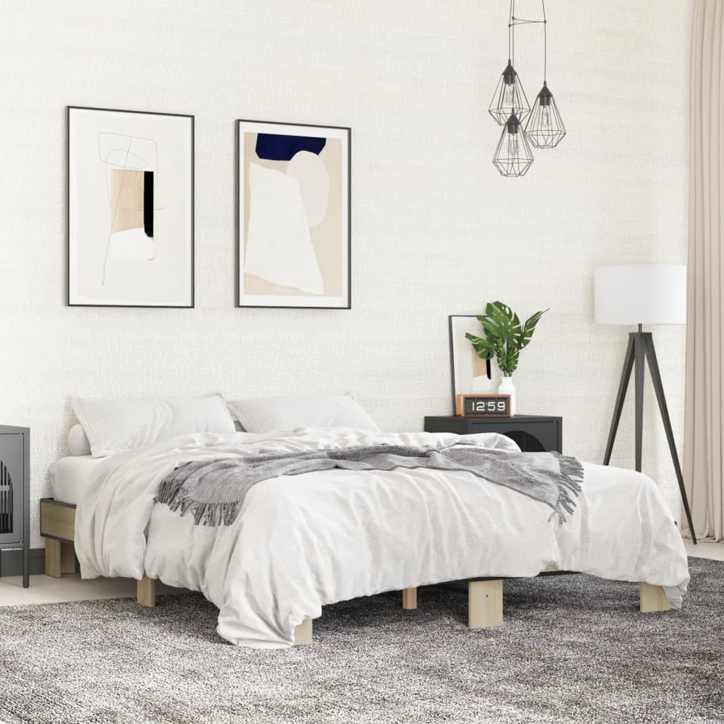 Cadre de lit sans matelas chêne sonoma 150x200 cm - XIOS