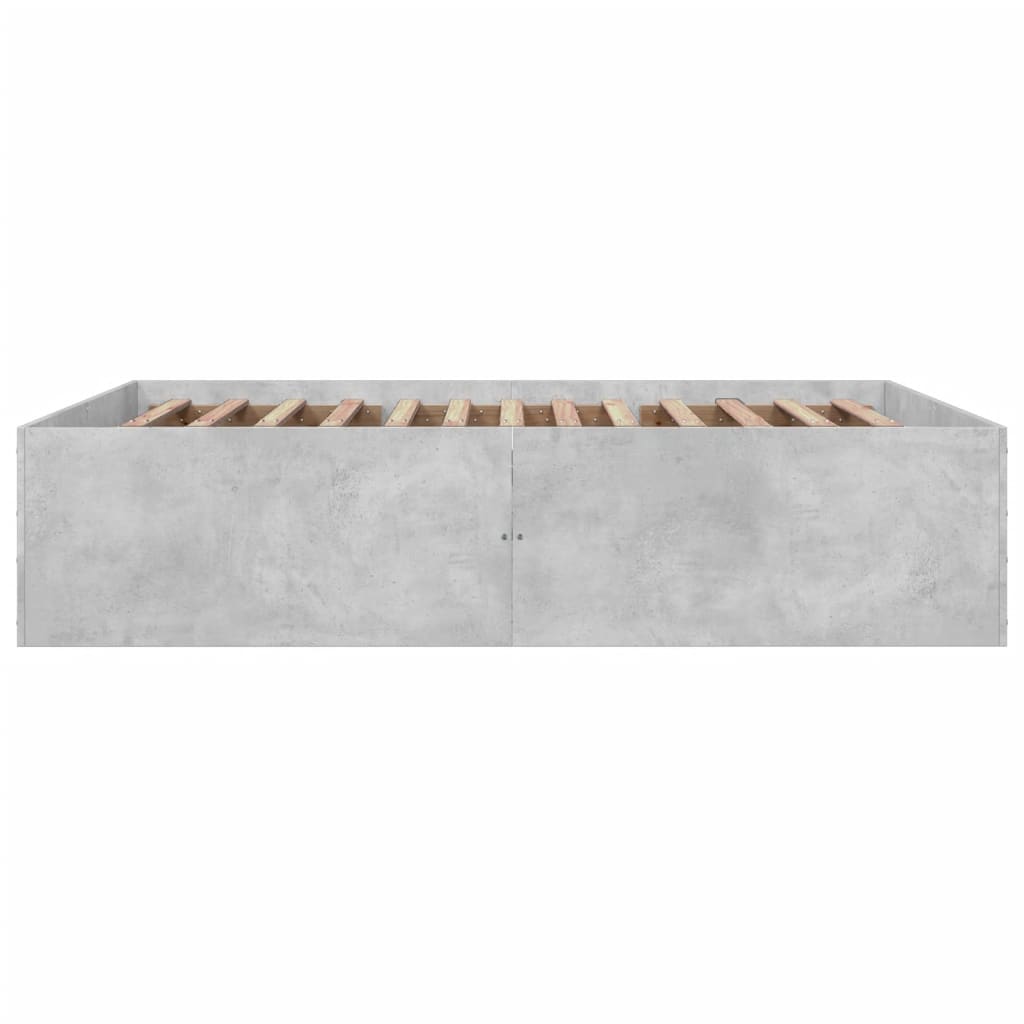 Cadre de lit sans matelas gris béton 150x200 cm - XIOS