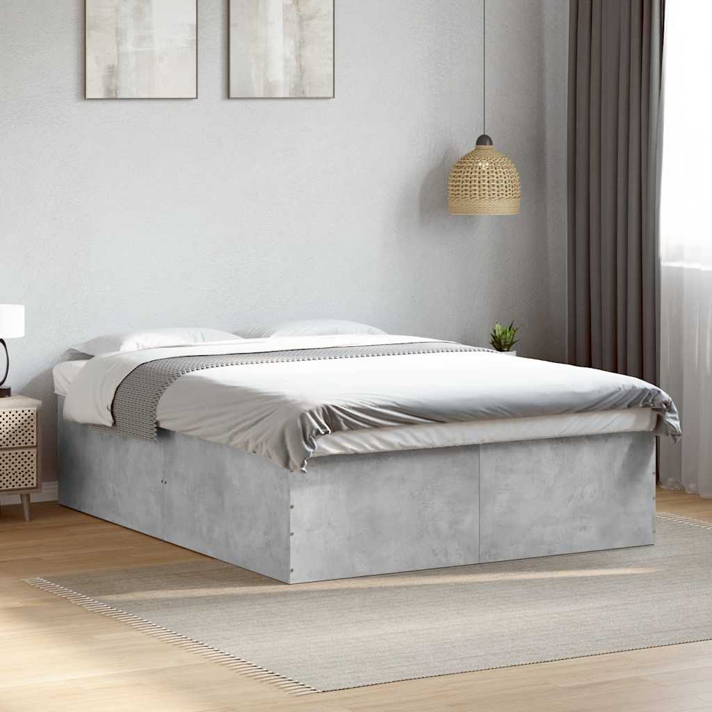 Cadre de lit sans matelas gris béton 150x200 cm - XIOS