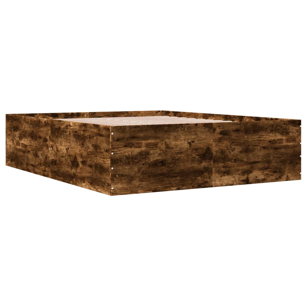Cadre de lit sans matelas chêne fumé 150x200 cm - XIOS