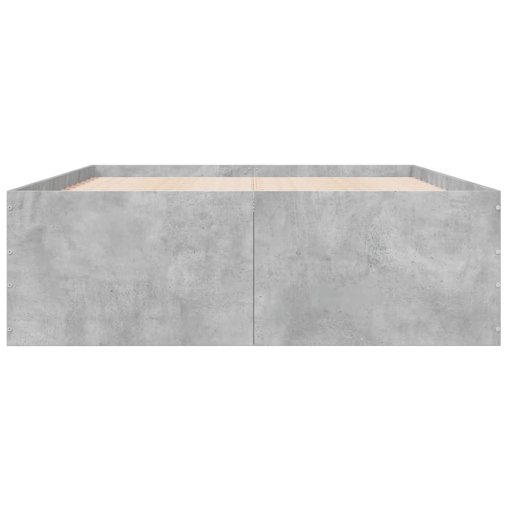Cadre de lit sans matelas gris béton 135x190 cm - XIOS
