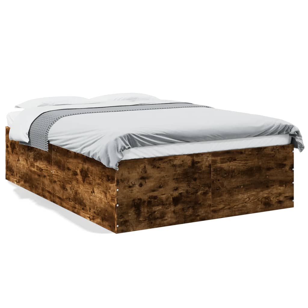 Cadre de lit sans matelas chêne fumé 135x190 cm - XIOS