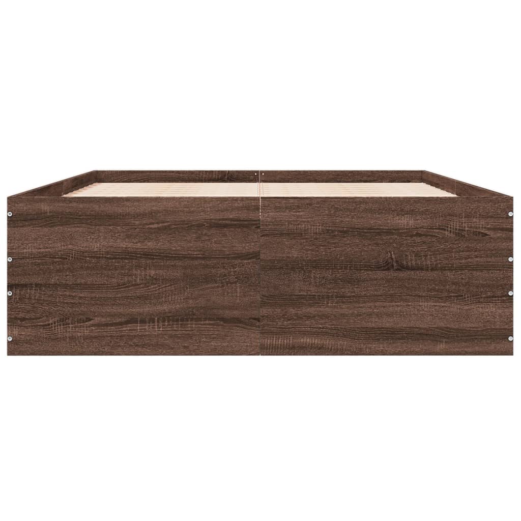 Cadre de lit sans matelas chêne marron 135x190 cm - XIOS