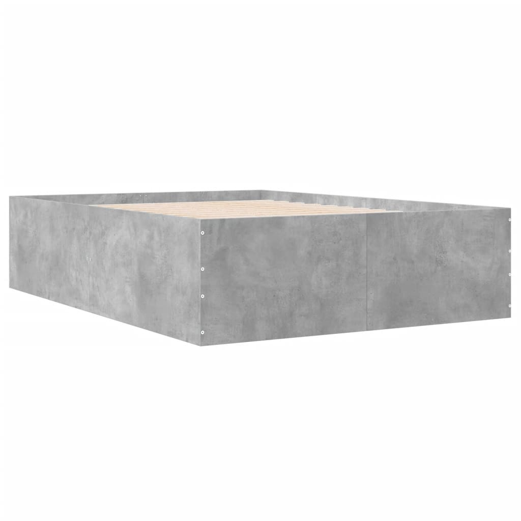 Cadre de lit sans matelas gris béton 120x190 cm - XIOS