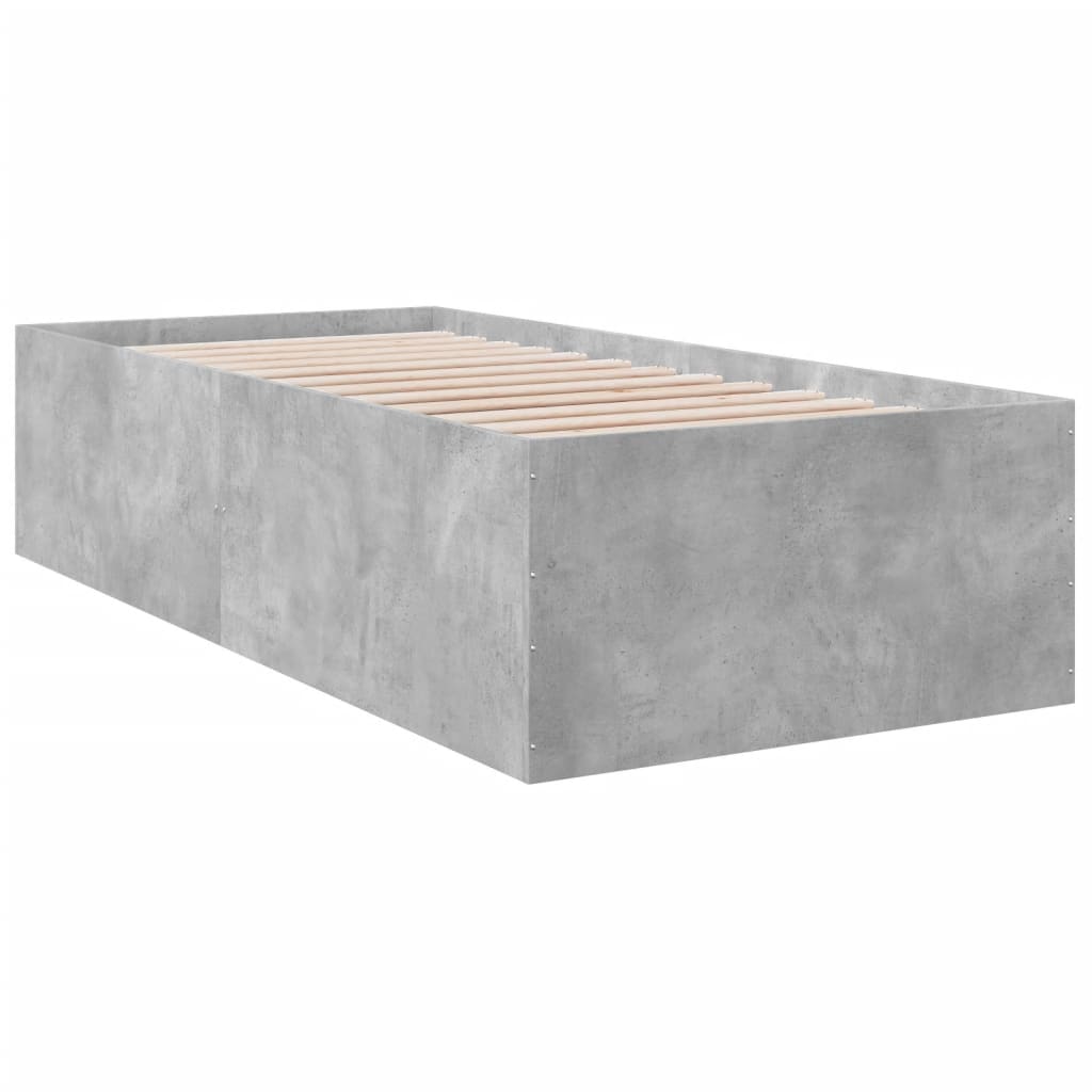 Cadre de lit sans matelas gris béton 100x200 cm - XIOS