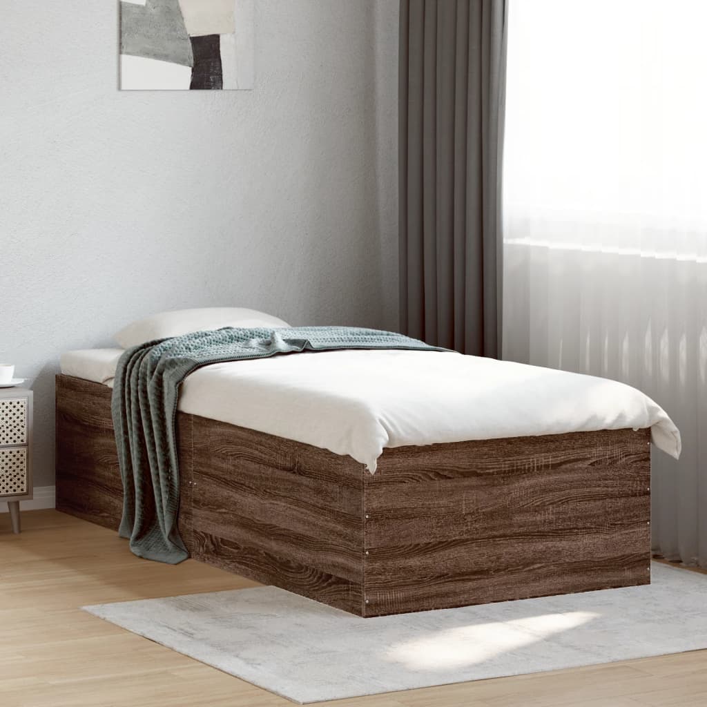 Cadre de lit sans matelas chêne marron 100x200 cm - XIOS