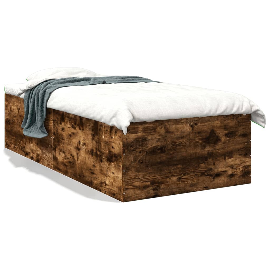 Cadre de lit sans matelas chêne fumé 75x190 cm - XIOS
