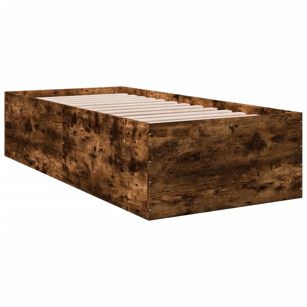 Cadre de lit sans matelas chêne fumé 75x190 cm - XIOS