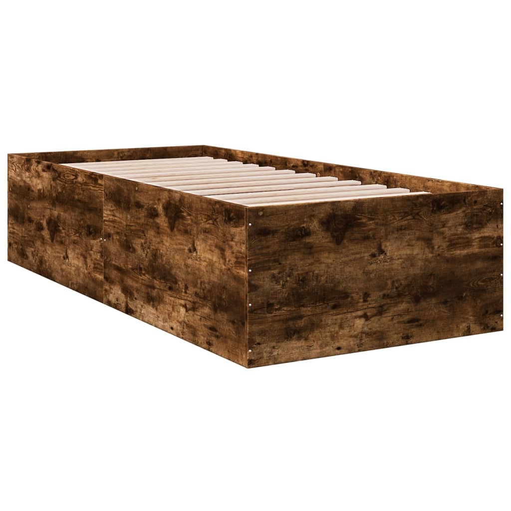 Cadre de lit sans matelas chêne fumé 75x190 cm - XIOS