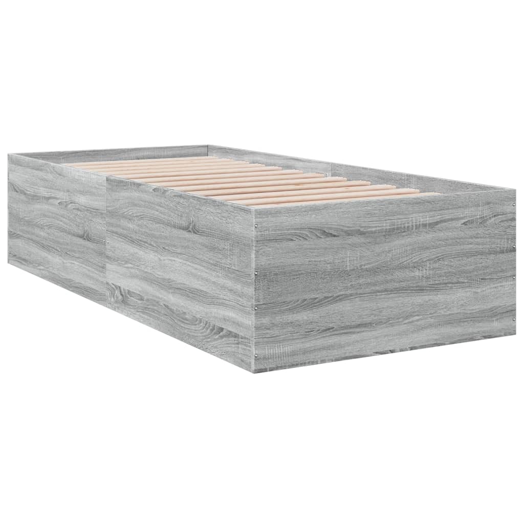 Cadre de lit sans matelas sonoma gris 75x190 cm - XIOS