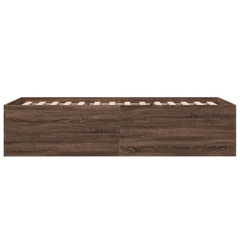 Cadre de lit sans matelas chêne marron 75x190 cm - XIOS