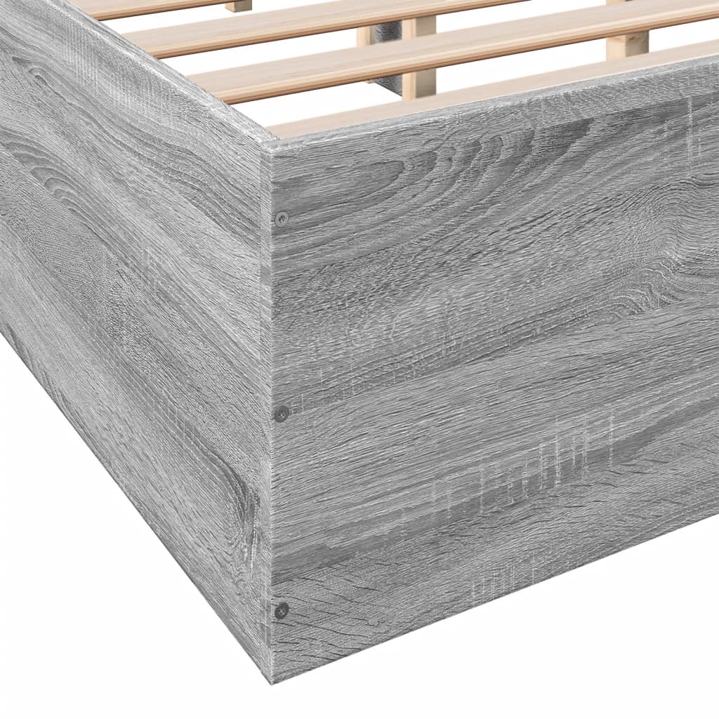Cadre de lit sans matelas sonoma gris 135x190 cm - XIOS