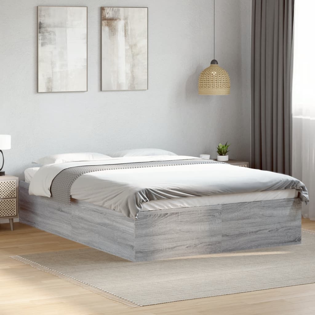 Cadre de lit sans matelas sonoma gris 135x190 cm - XIOS