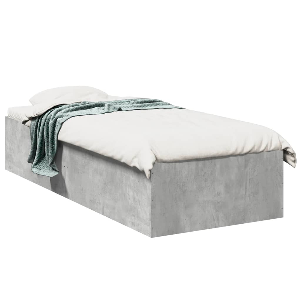 Cadre de lit sans matelas gris béton 100x200 cm - XIOS