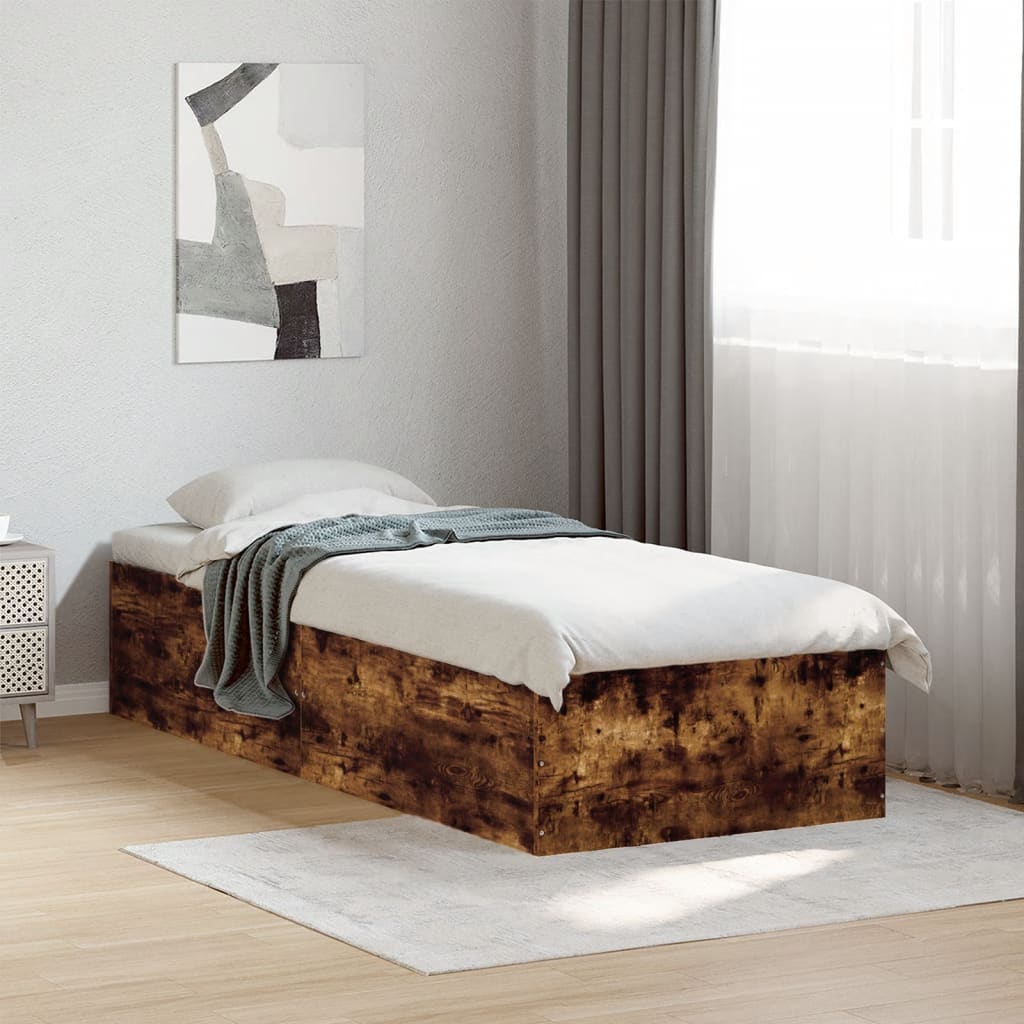 Cadre de lit sans matelas chêne fumé 90x200 cm - XIOS