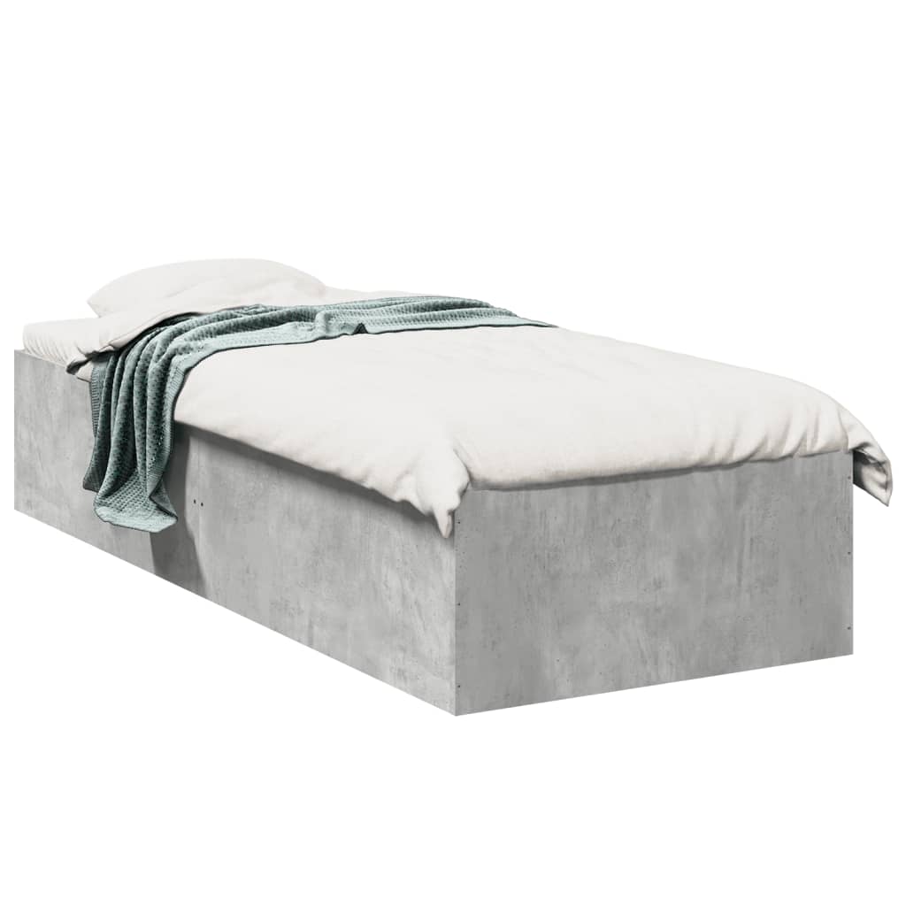 Cadre de lit sans matelas gris béton 90x190 cm - XIOS