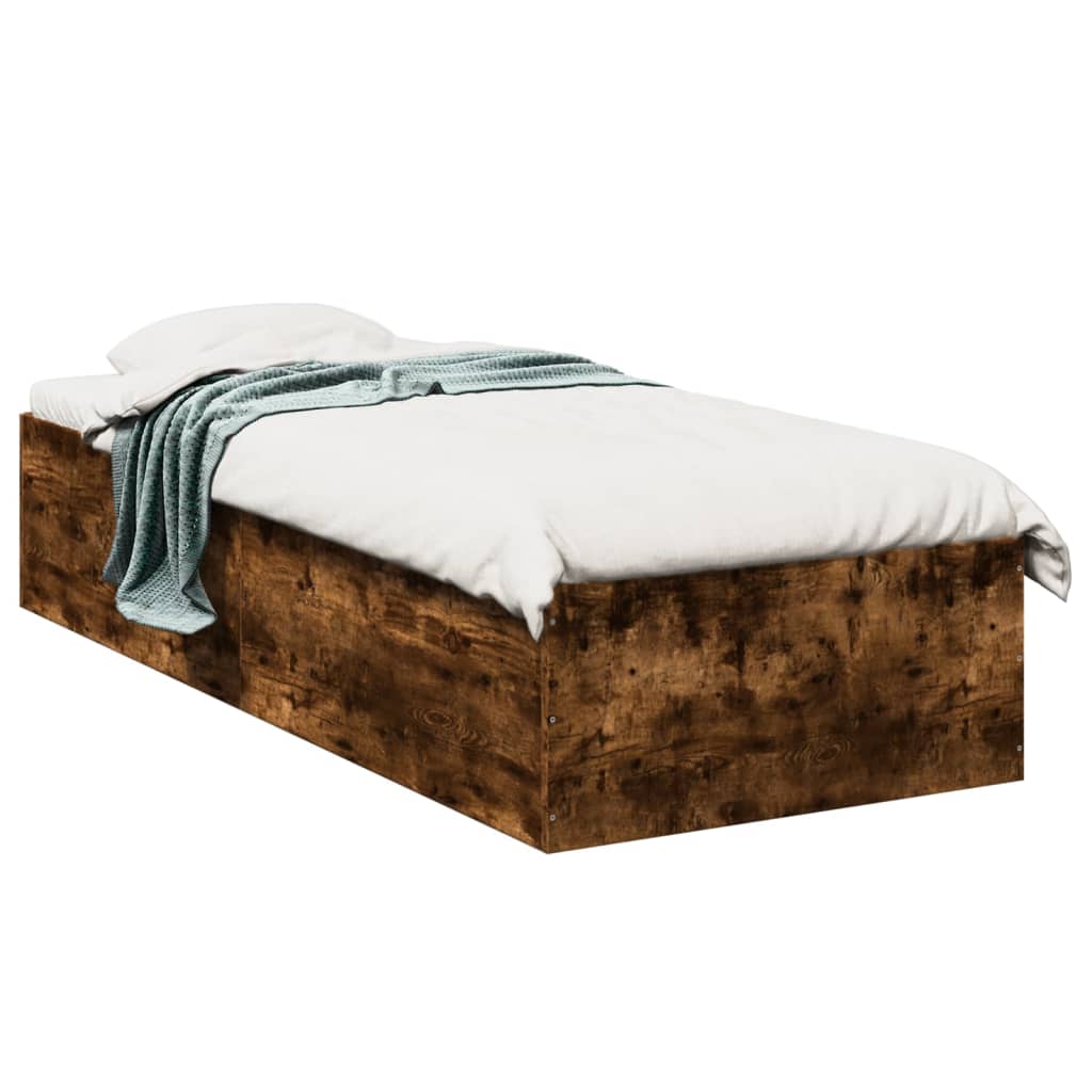 Cadre de lit sans matelas chêne fumé 90x190 cm - XIOS