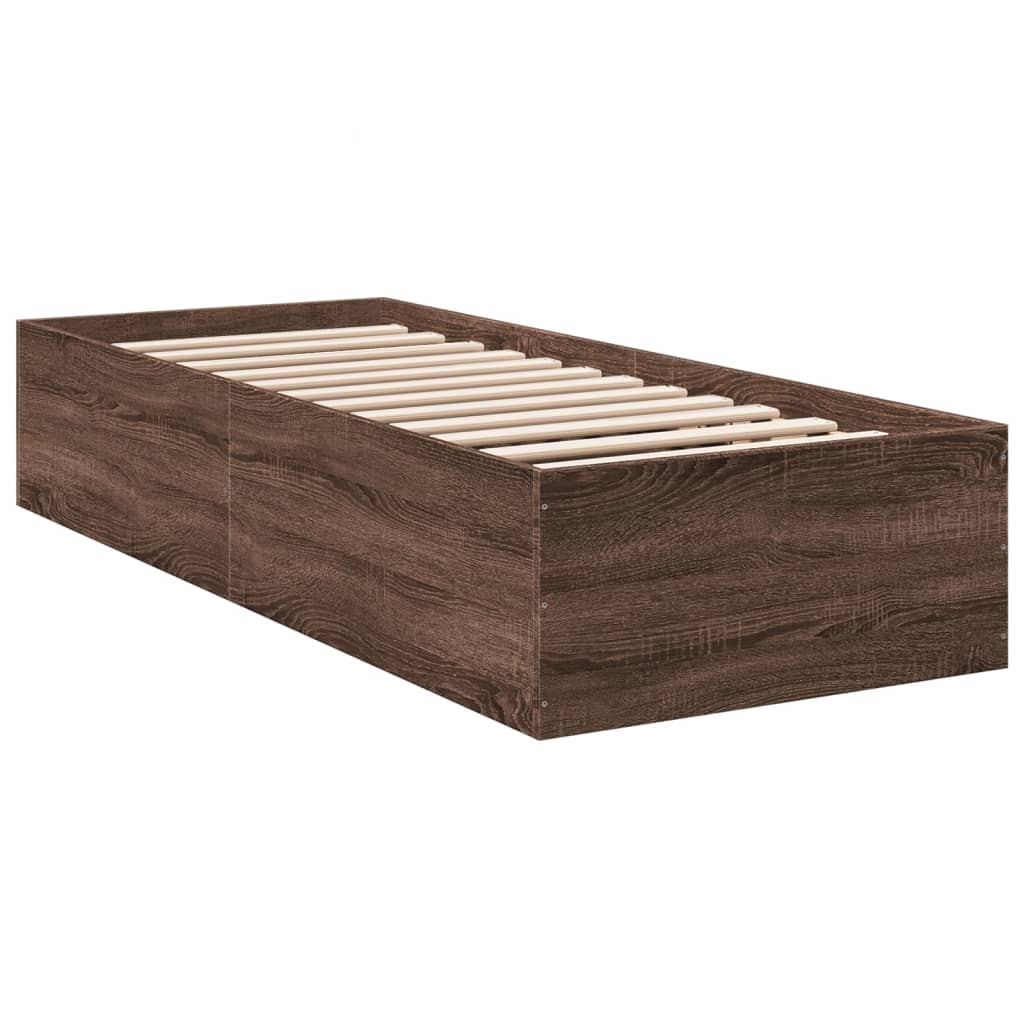 Cadre de lit sans matelas chêne marron 90x190 cm - XIOS