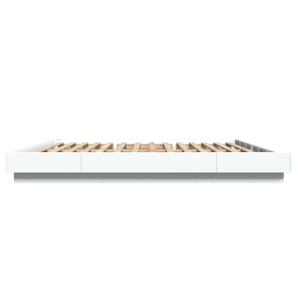 Cadre de lit avec lumières LED sans matelas blanc 200x200 cm - XIOS