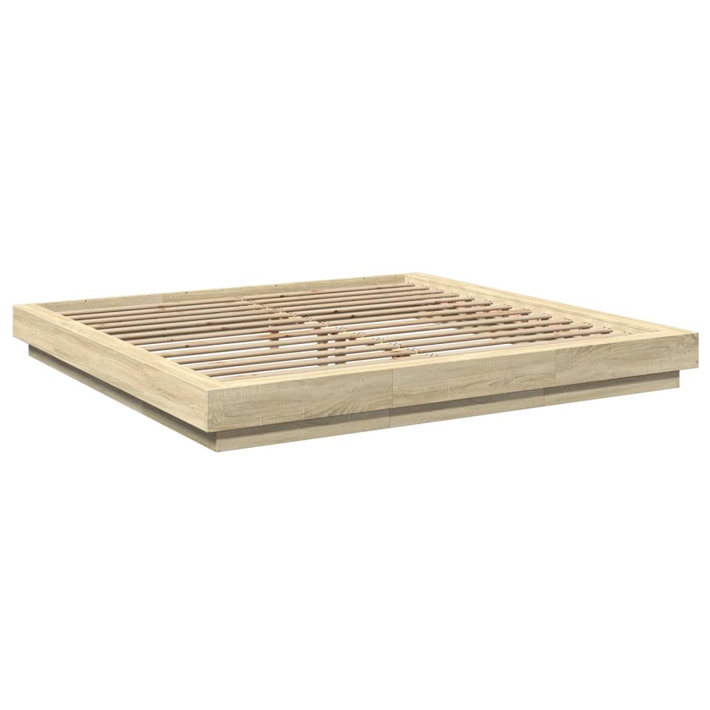 Cadre de lit avec lumières LED sans matelas 200x200 cm - XIOS