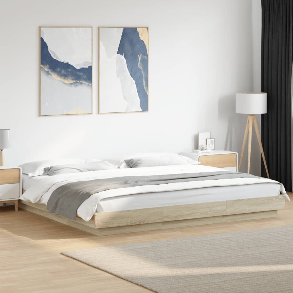 Cadre de lit avec lumières LED sans matelas 200x200 cm - XIOS