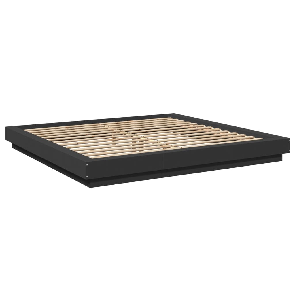 Cadre de lit avec lumières LED sans matelas noir 180x200 cm - XIOS