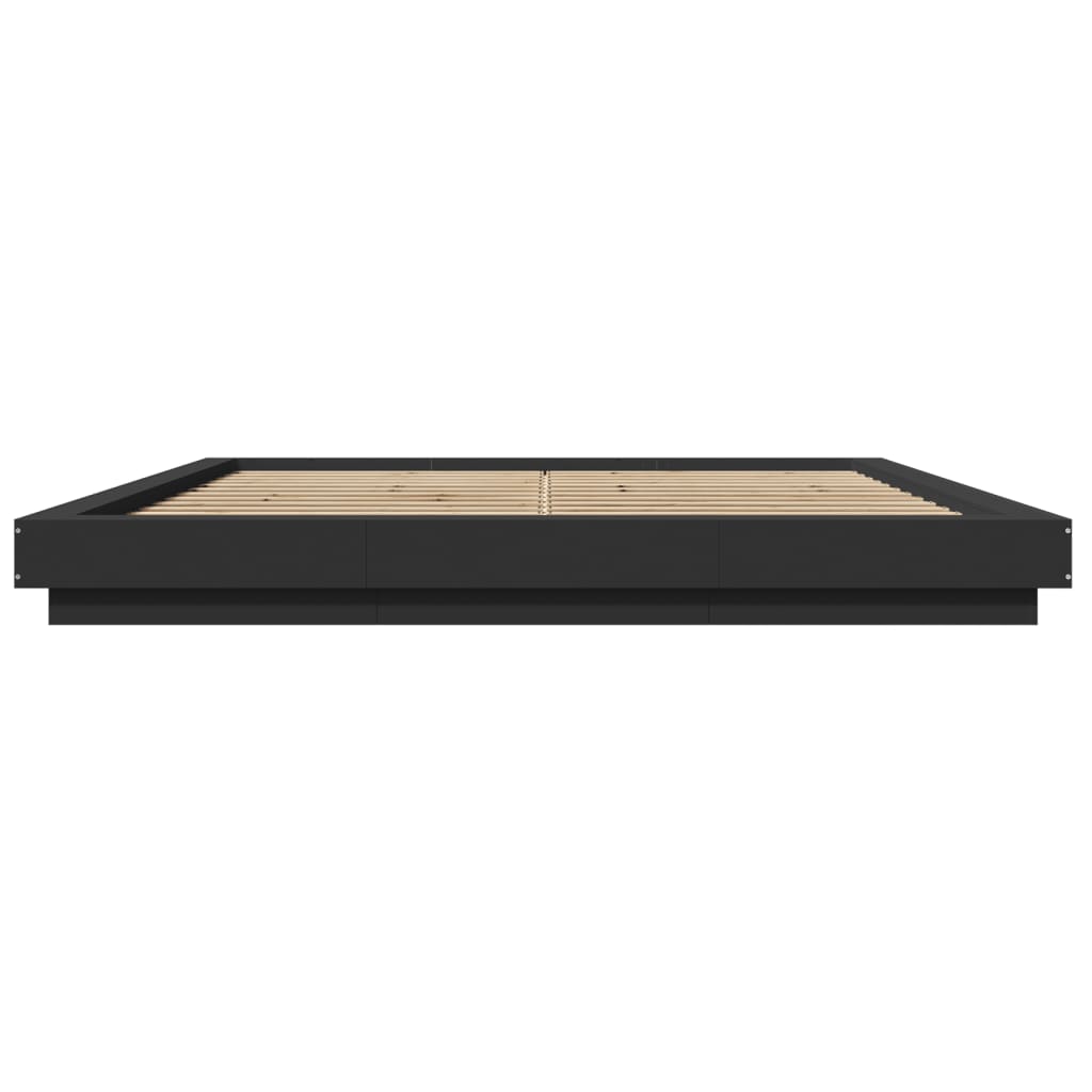 Cadre de lit avec lumières LED sans matelas noir 180x200 cm - XIOS
