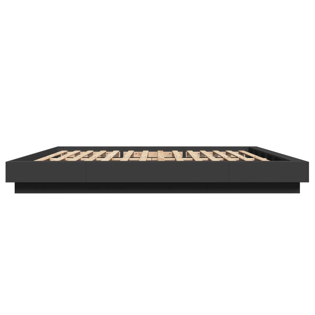 Cadre de lit avec lumières LED sans matelas noir 180x200 cm - XIOS