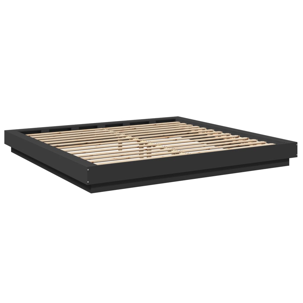 Cadre de lit avec lumières LED sans matelas noir 180x200 cm - XIOS