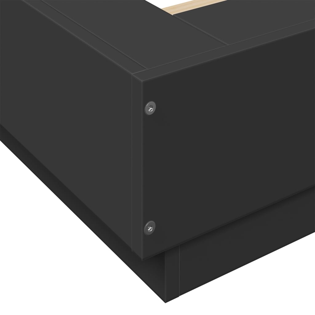 Cadre de lit avec lumières LED sans matelas noir 180x200 cm - XIOS