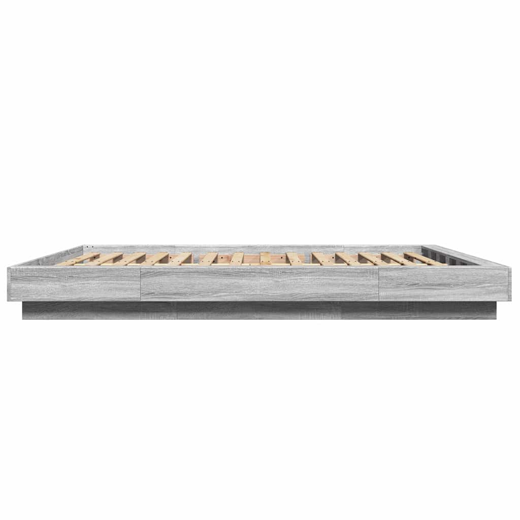 Cadre de lit et lumières LED sans matelas sonoma gris 160x200cm - XIOS