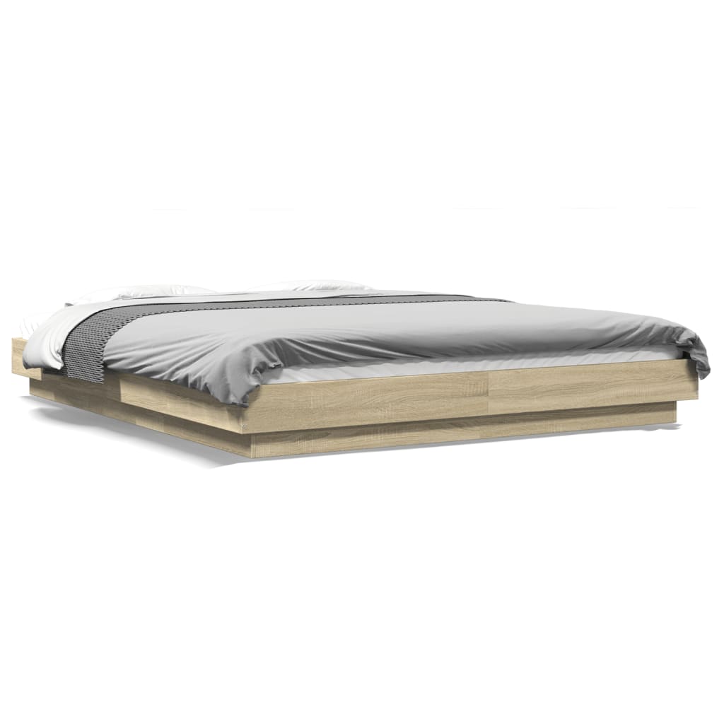 Cadre de lit avec lumières LED sans matelas 150x200 cm - XIOS