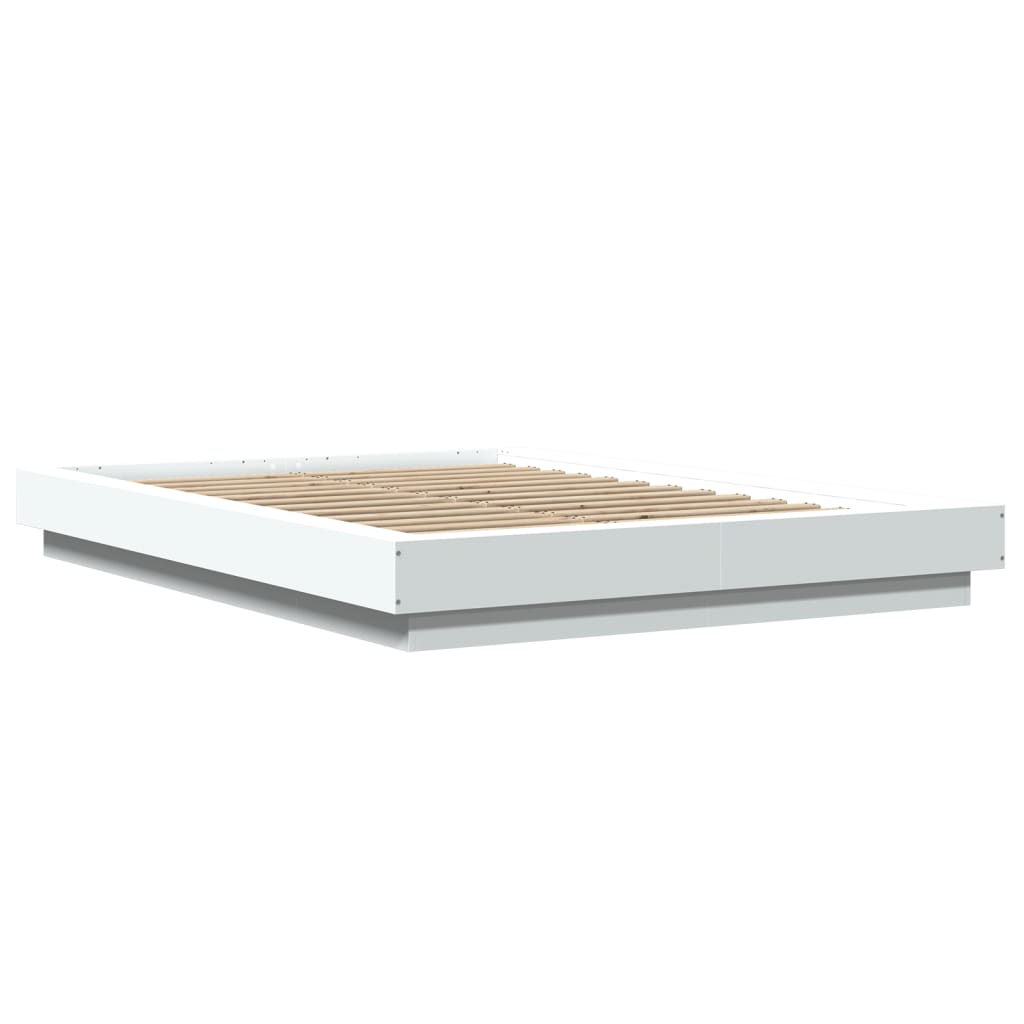 Cadre de lit avec lumières LED sans matelas blanc 140x200 cm - XIOS